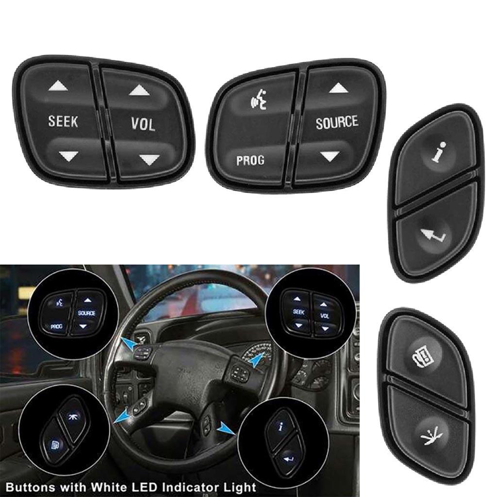LED Steering Wheel Control Switch Buttons For Chevy Silverado, GMC – 4 Pack