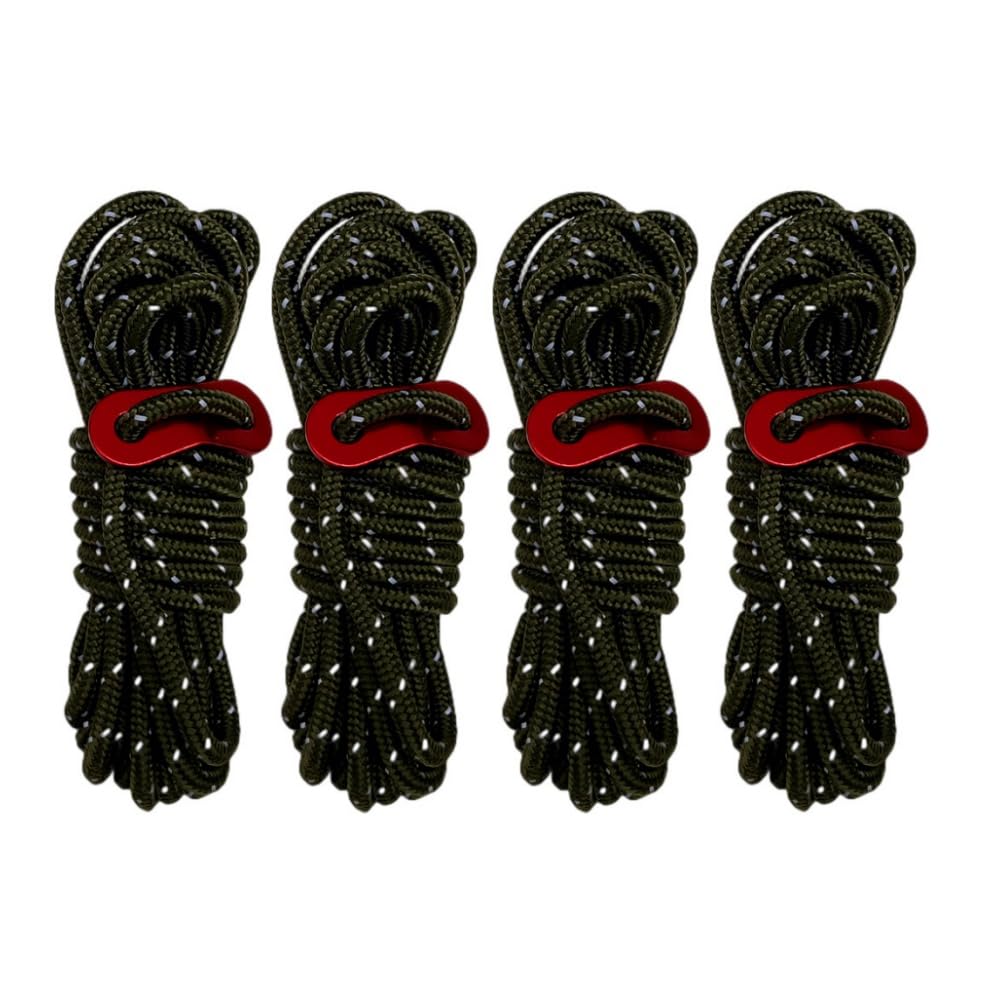 GYWHOOFT Set of 4 4m*4mm Tent Rope Adjustable Tarp Rope of зелёный