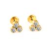Diamond-Inlaid Stainless Steel Lip Stud Piercing Earring - 1.2*6/8mm