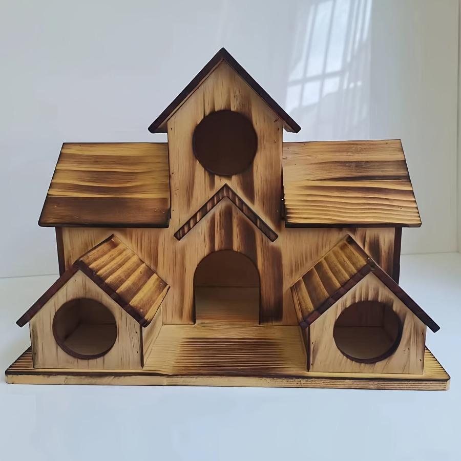 Casetta per uccelli creativa in legno fatta a mano per colibrì Casetta per uccelli appesa impermeabile Nido per colibrì Decorazioni per esterni da giardino