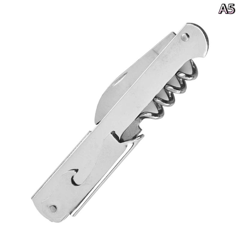 

Portable Wooden Stainless Steel Folding Tool Knife Corkscrews Red Wine Opener Multifunctional Outdoor Tool Bar Accessories