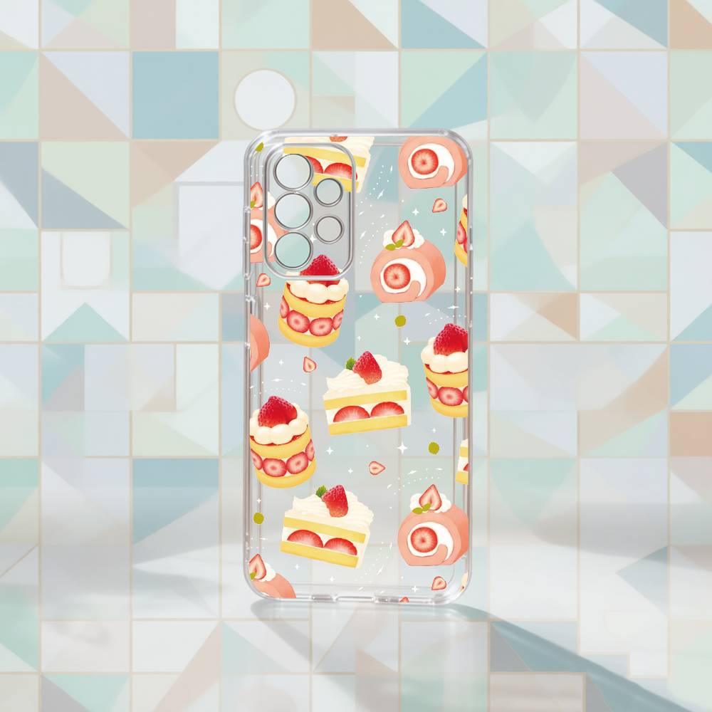 Cute Cake Phone Case For Samsung S25,S24,S21,S22,S23,S30,Ultra,S20,Plus,Fe Transparent Cover