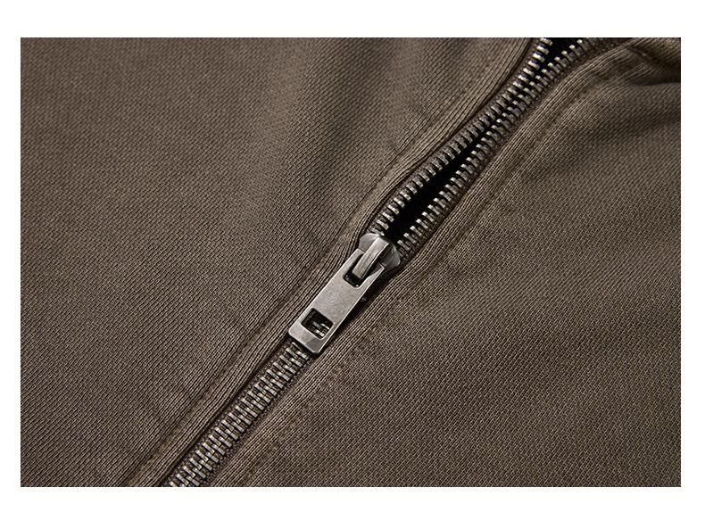 High Street Men's Retro Patchwork Hoodie - Pure Cotton Heavyweight 420G Loose Fit Zipper Jacket