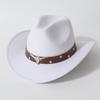 Autumn and winter unisex soft woolen cowboy hat, wide-brimmed fedora, simple and versatile style