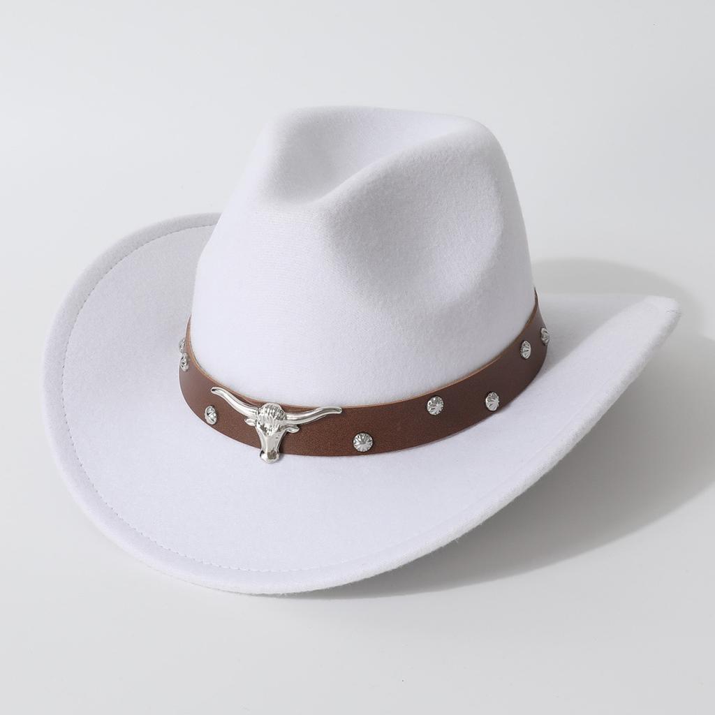 Autumn and winter unisex soft woolen cowboy hat, wide-brimmed fedora, simple and versatile style