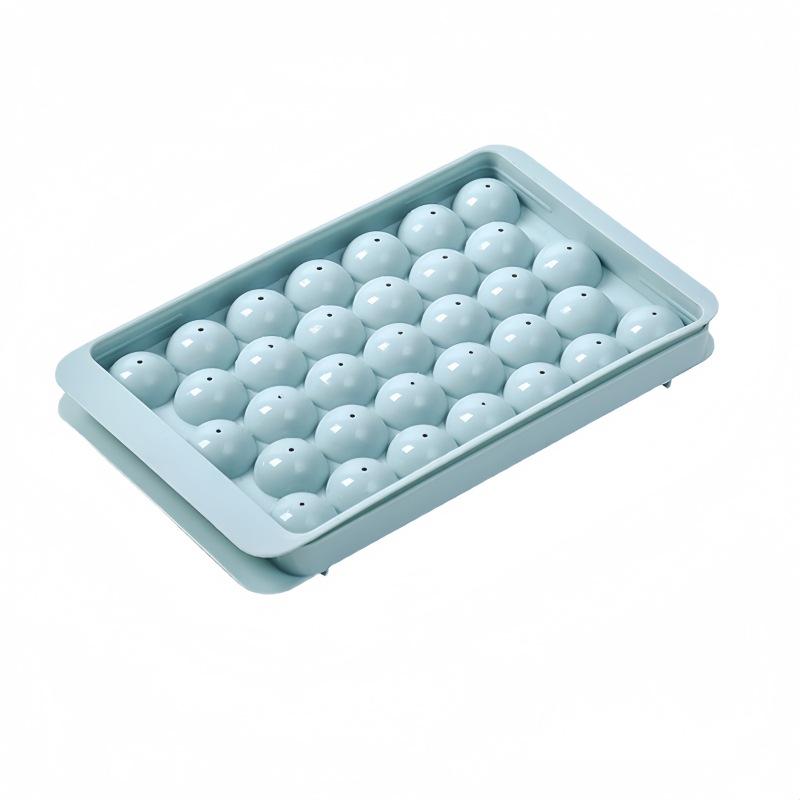 Spherical Ice Cube Tray with Lid for Ice Hockey - Makes 33 Cubes