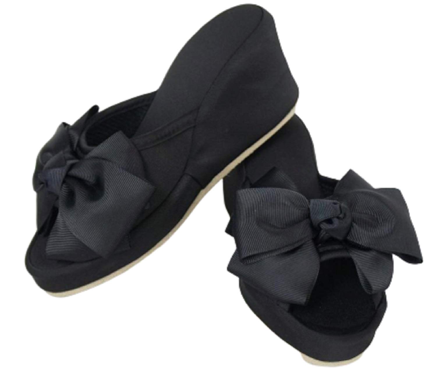

Elegant Interior Platform Room Shoes with 8cm One Size Fits Ribbon, Heel, Black, All, 71034SP-BK чёрный