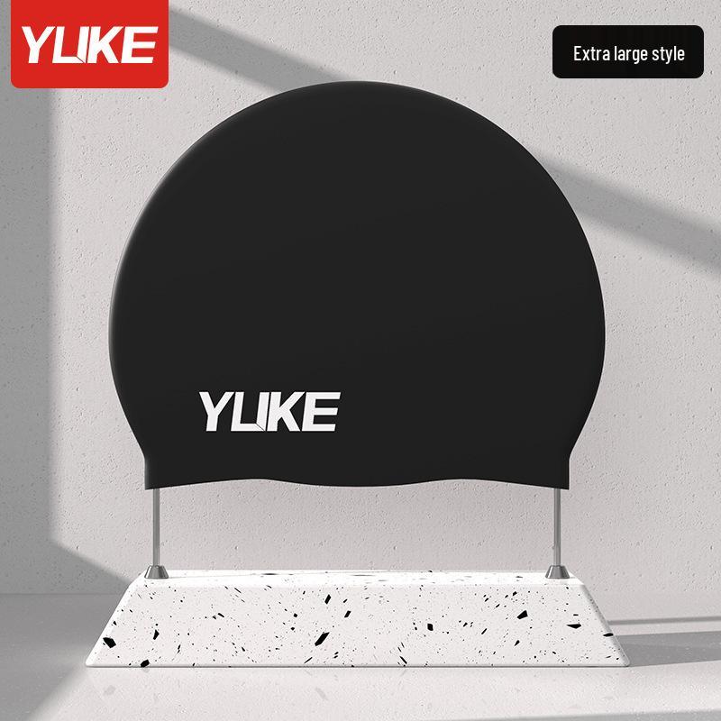 Large Silicone Swim Cap for Adults - Bubble Design, Long Hair, Ear & Sun Protection, Waterproof PU