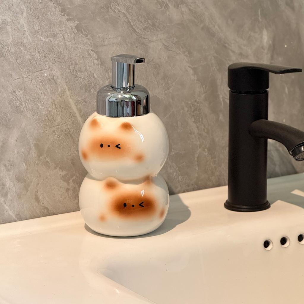 Siamese cat hand sanitizer foam separately bottled bathroom counter lovely press bottle shampoo bath bottle soap dispenser
