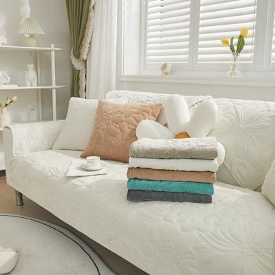 Winter Crystal Plush Solid Color Quilted Sofa Cushion Modern Simple Non-Slip Sofa Cushion Towel