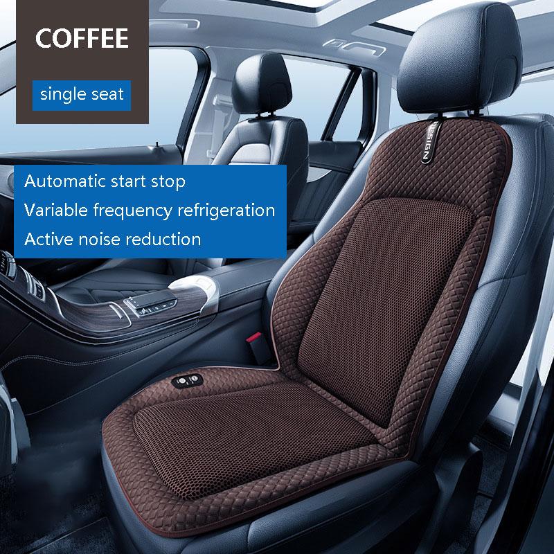 12V Ice Silk Car Seat Cushion With Fan Cooling Universal Split Single Car Front Seat Cover For Summer Car Accessories Interior