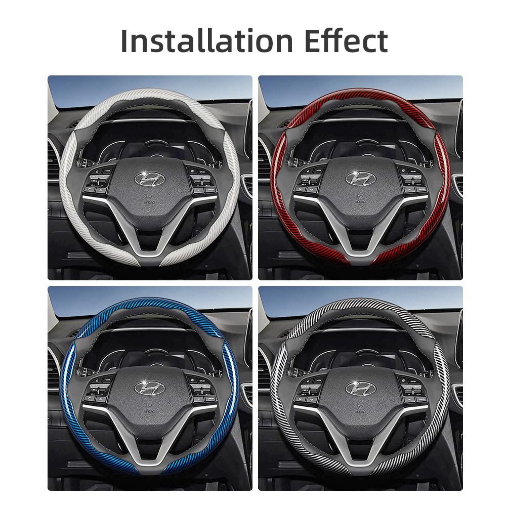 Suitable for Hyundai Carbon Fiber Texture Steering Wheel Cover with Segmented Quick-Release Design, Durable, for Tucson Elantra Avante I30 Sedan