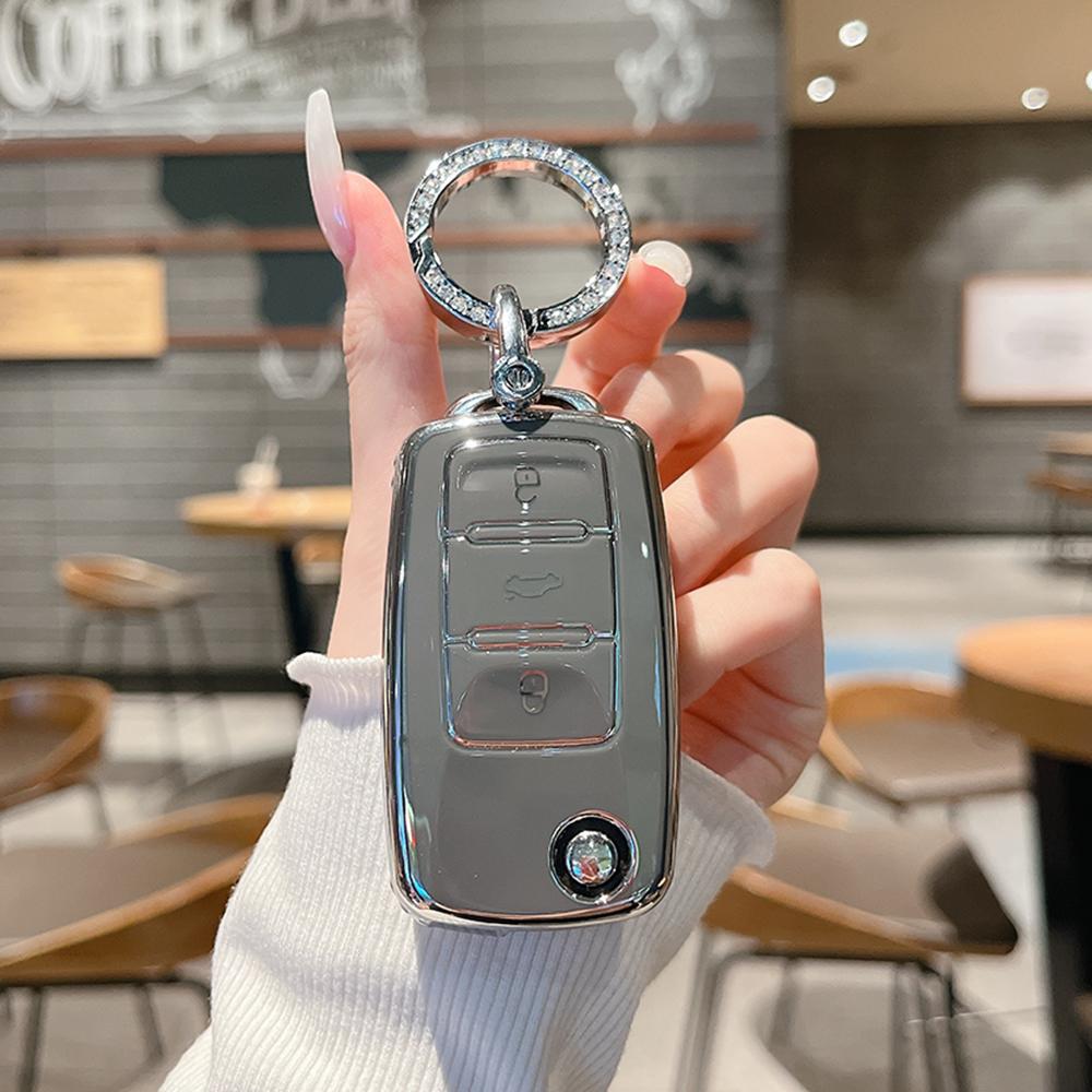 Car Key Case Cover Keychain for Volkswagen Key Sleeves Langyi Sagitar Jetta Weiling Bora Tiguan VW Keychain for Car Key Case