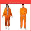 Halloween Adult Unisex Orange Prisoner Cosplay Party Costume Suit Mantian Brand