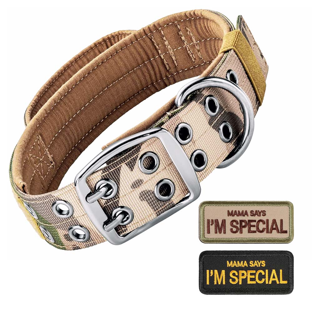 

Тактический ошейник для собак с прочной двойной пряжкой - военный ошейник с ручкой для средних и крупных собак M