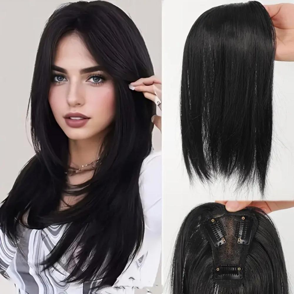Hair Extension Synthetic Hair Bangs Middle Part Fringe Hair Pieces  for Women