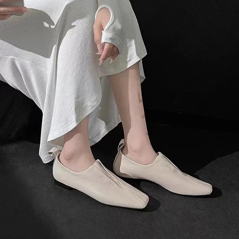 Women Shoes Retro Flat Heeled Shoes for Women Square Toe Fashion Mary Jane Single Shoes Loafers Zapatos De Mujer 2025
