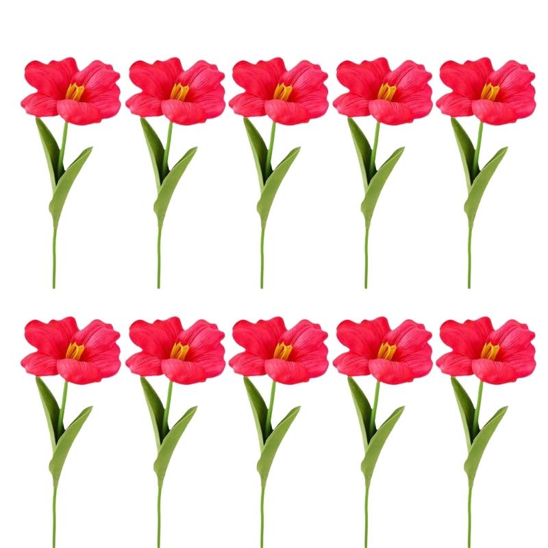 10Pcs Artificial Flower Bouquets Simulation Flowers Bouquets Arrangement for Wedding Party Home Garden Decoration