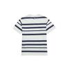 Maglietta Casual Unisex Boston Red Sox a Strisce Girocollo Manica Corta con Stampa Stile Collegiale MLB Spalla Cadente Avorio 3ATSV0433-43IVS