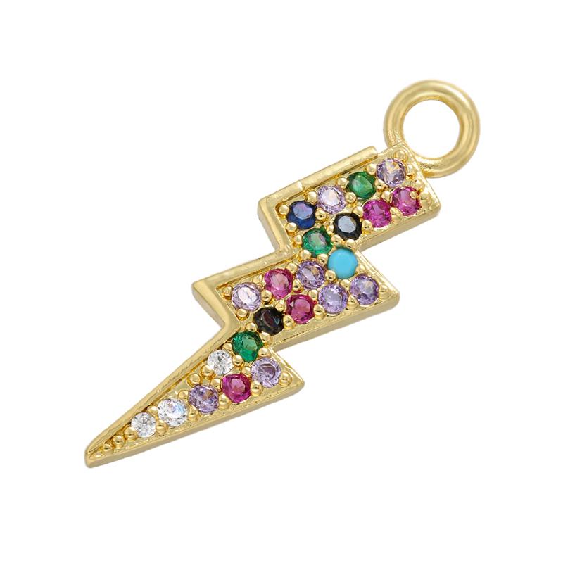 Lightning Charms Pendant DIY Handmade Earrings Charms Accessories Crystal Pendant Jewelry Making Supplies:VD874
