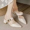 Baotou Thick Heel Semi-cool Slippers Women's Summer Outer Wear Summer New Fashion Lazy Shoes Shoes