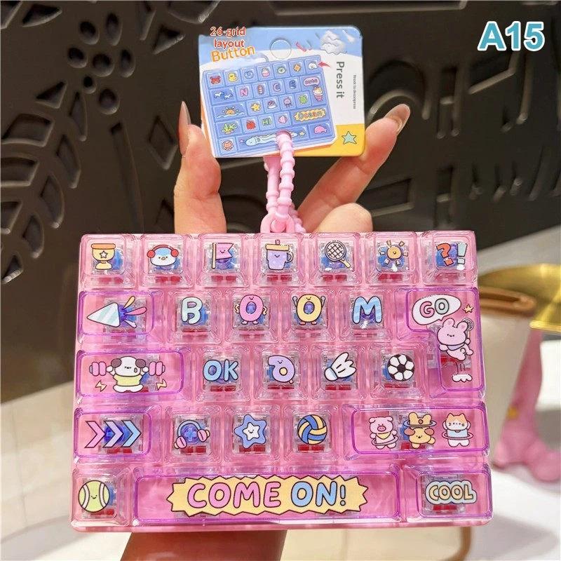1 Pezzo 26 Scomparti Divertente Vista Mare Animale Portachiavi Tastiera Giorno dei Bambini Regalo Creativo Modello Lettera Quadrato Plastica Ciondolo