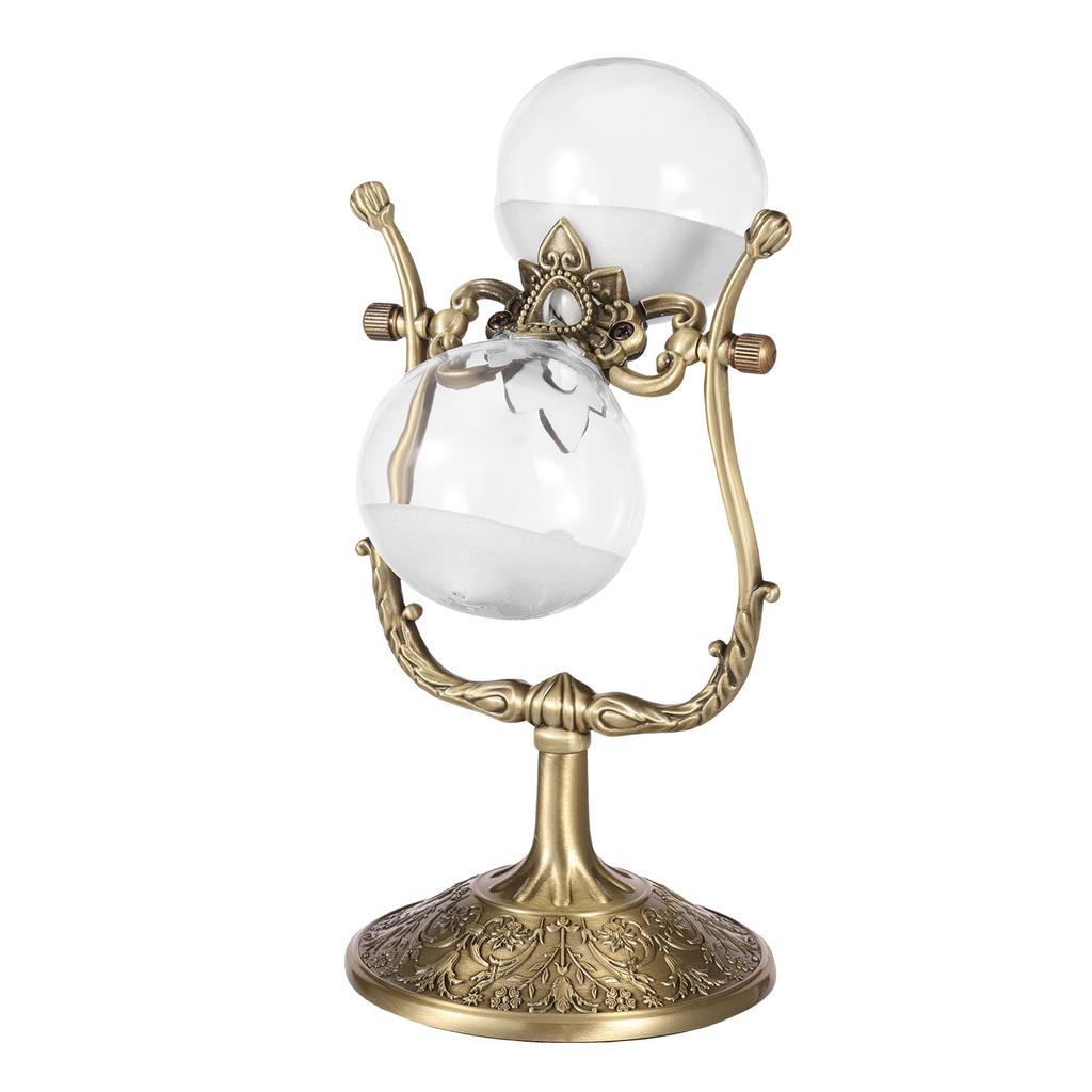 Hourglass Timer 30 Minutes Sand Clock Timer Vintage Metal Sand Watch Antique Glass Sandglass with White Sand Decorative Hour