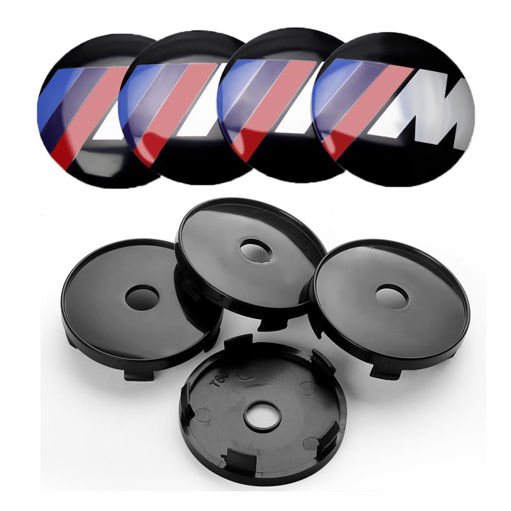 2026 Hot 4Pcs 60/63/68mm Car Emblem Wheel Center Covers Hub Caps Badge Replacement For BMW M E30 E34 E36 M5 M6 F01 F20 E39 E46 E52 E53 M3