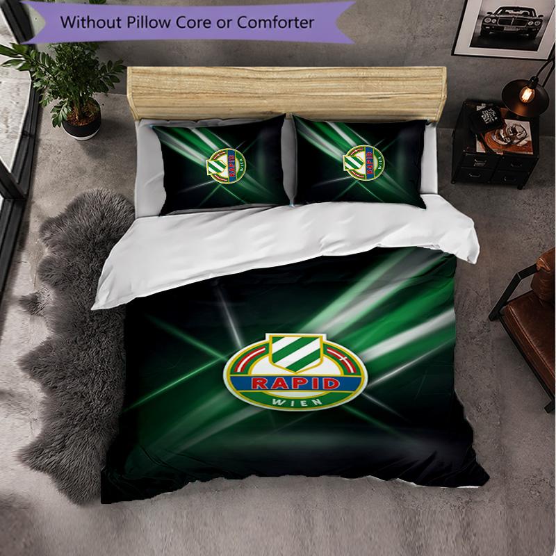 Rapid Wien FC Themed Bedding 3Pcs Duvet Cover Set Decorative Bed Linen For Teen Room Home Decoration
