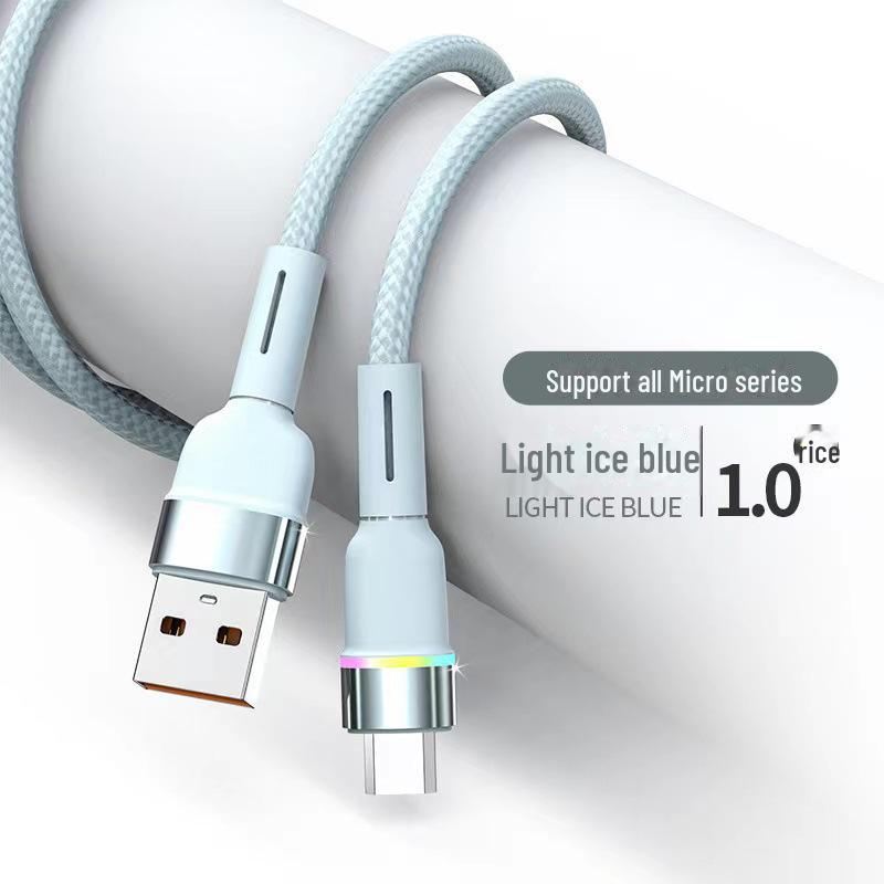 

Умный светодиодный кабель для быстрой зарядки и передачи данных для устройств Android, Apple, Type-C Android 1 meter синий