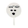 Transparent Funny Expression Round Fan with Long Handle Waterproof PVC Portable Lightweight Outdoor Travel Summer Handheld Fan Photo Props