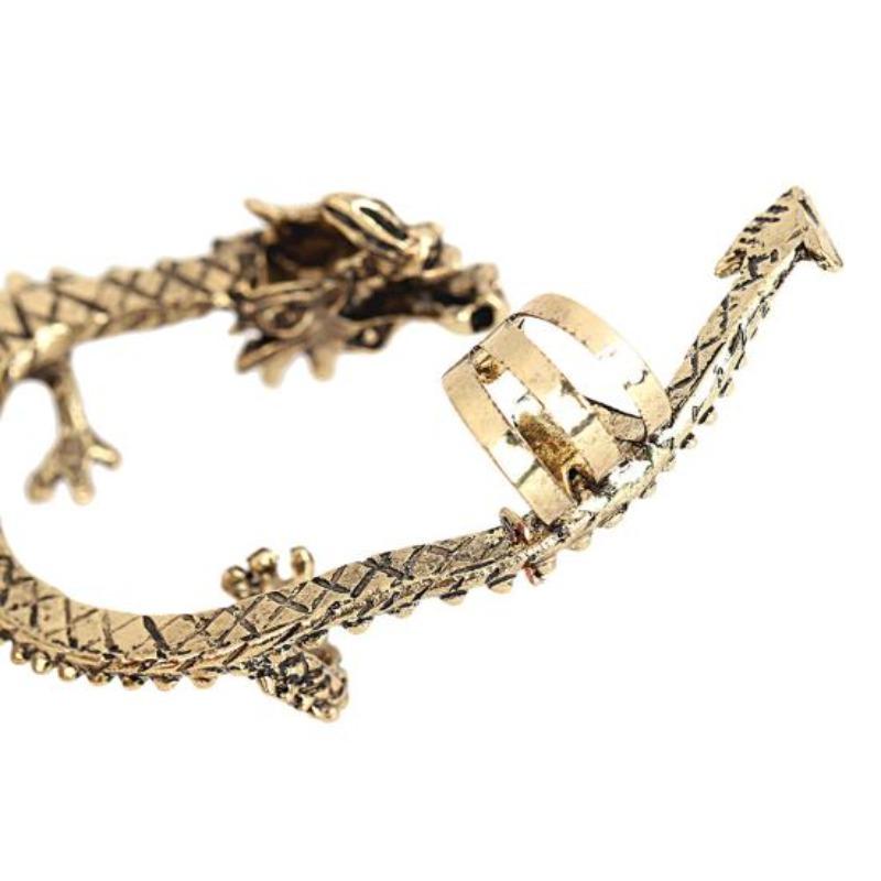1Pc Dragon Shaped Ear Cuff Exaggerated Hip Hop Gothic Punk Non-Piercing Clip Wrap Cartilage