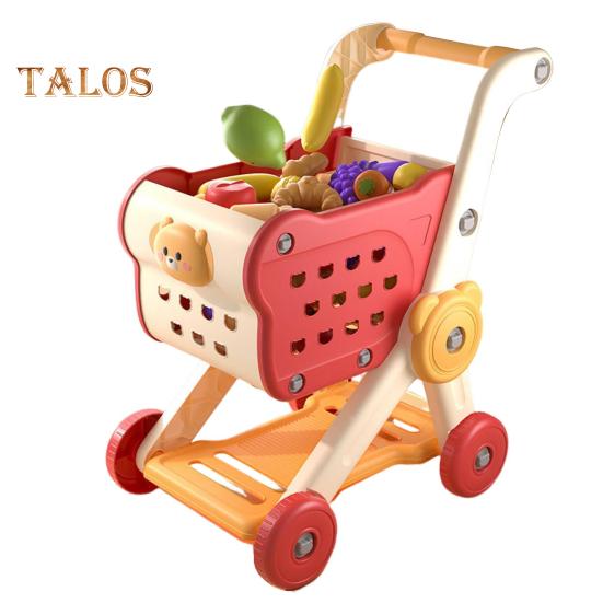 

Детская корзина для покупок с игрушками, фруктами, овощами, десертами, магазинными аксессуарами, 27 предметов, набор для ролевых игр в продуктовый магазин для детей, детская корзина для покупок красный