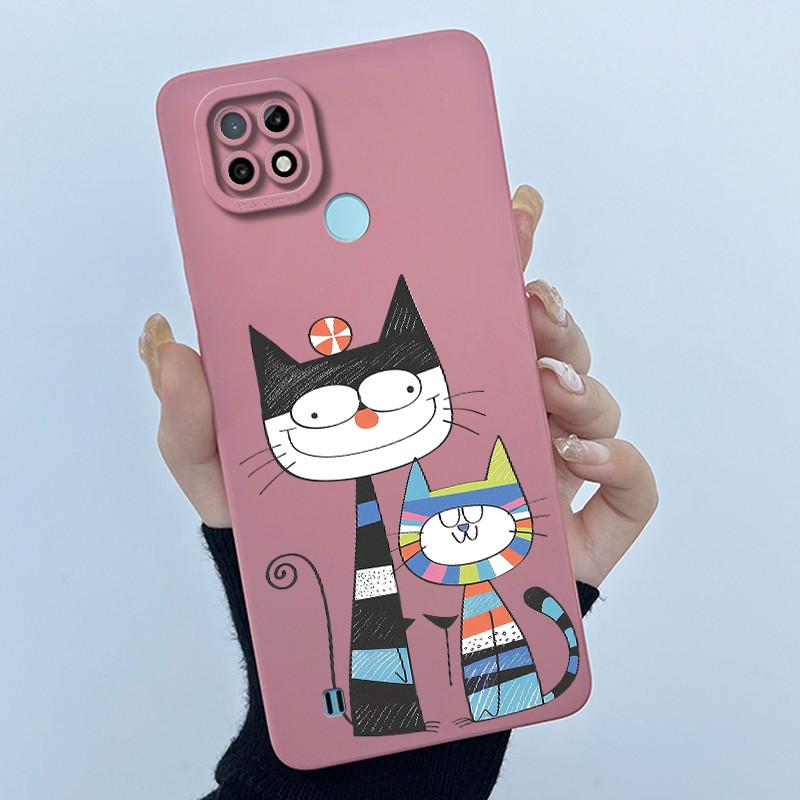 For Realme C21 RMX3201 / C21Y RMX3261 RMX3263 C25Y Phone Case Coque Soft Silicone Sweet Painted Girls Lovely Printed Back Cover