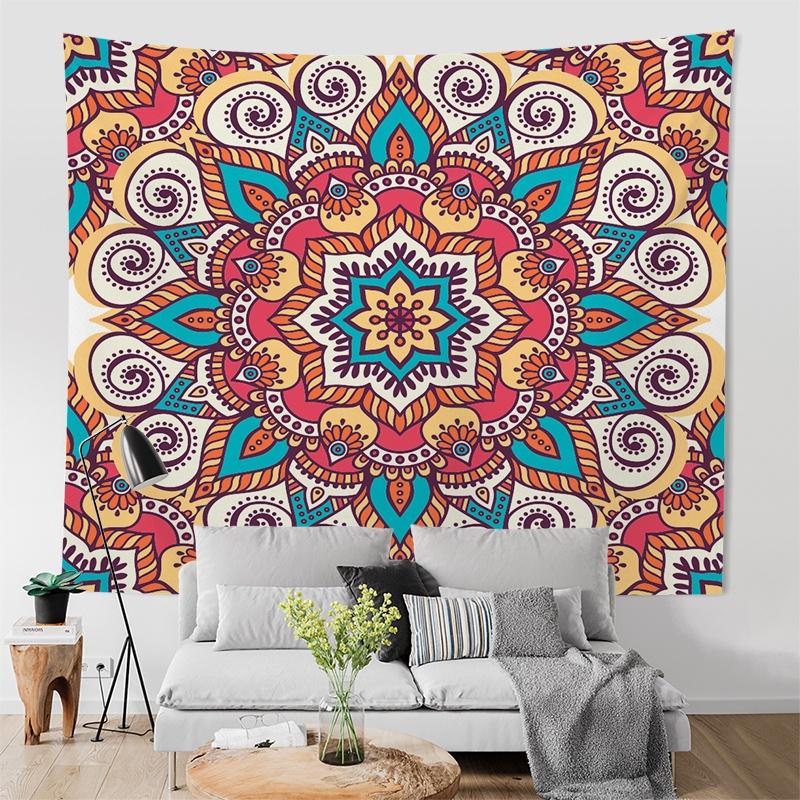 Wall Hanging Tapestry Simple Tapestry Mandala Series Wall Decoration Living Room Bedroom Ethnic Style Home Decoration