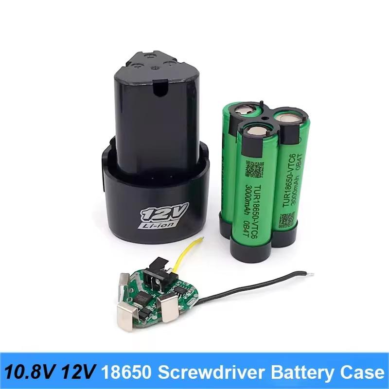 Neues 10,8V 12V Akkufach für Schraubendreher-Bohrmaschine mit 18650 Halterungen 3S 30A BMS-Platine für Shura Shrika Ersatzgebrauch