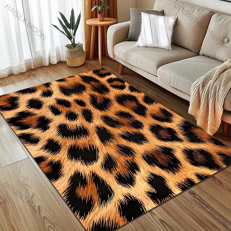 1PC Leopard Print Carpet for Bedroom Living Room Bedside Sofa Floor Mat Modern Home Decor Area Rug Large Size for Gifts