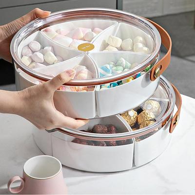 Snack-Tablett, getrocknete Obstbox, Wohnzimmer-Obstteller, transparente, unterteilte Obst- und Gemüse-Aufbewahrungsbox, Multi-Frischhaltebox
