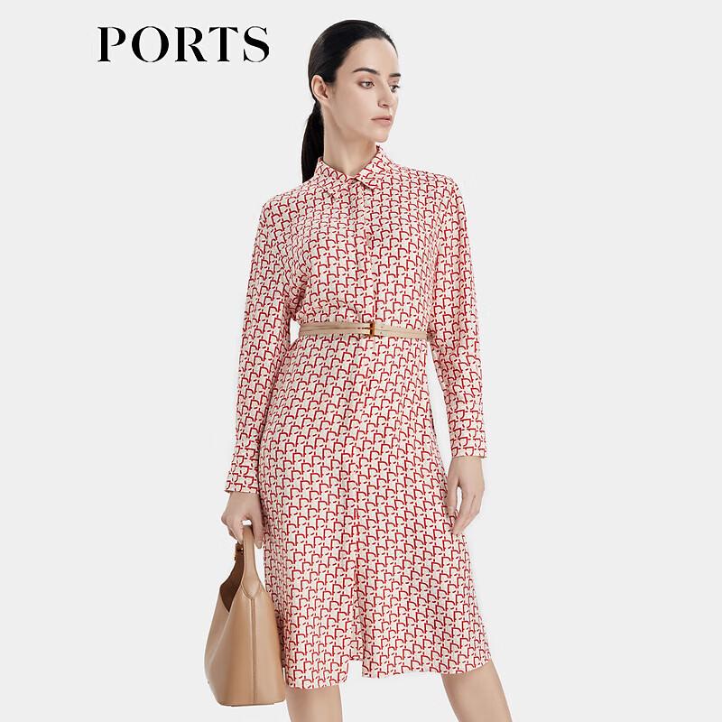 

PORTS Women s Contrast Print Silk Blend Shirt Dress 2