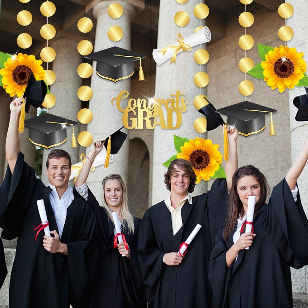 Graduation season celebration party decoration pendant, classroom background venue decoration arrangement car line pendant