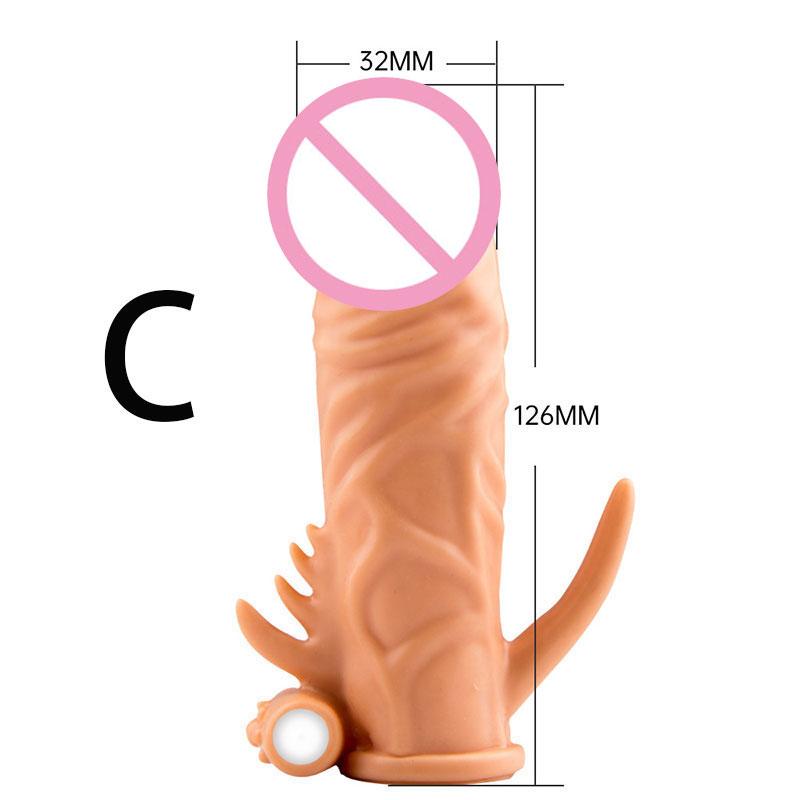 Sex Toys For Man Condom Goods Sex Shop 21CM Enlargement Male Penis Extender Silicone Sleeve Reuseable Condom Delay Ejaculation