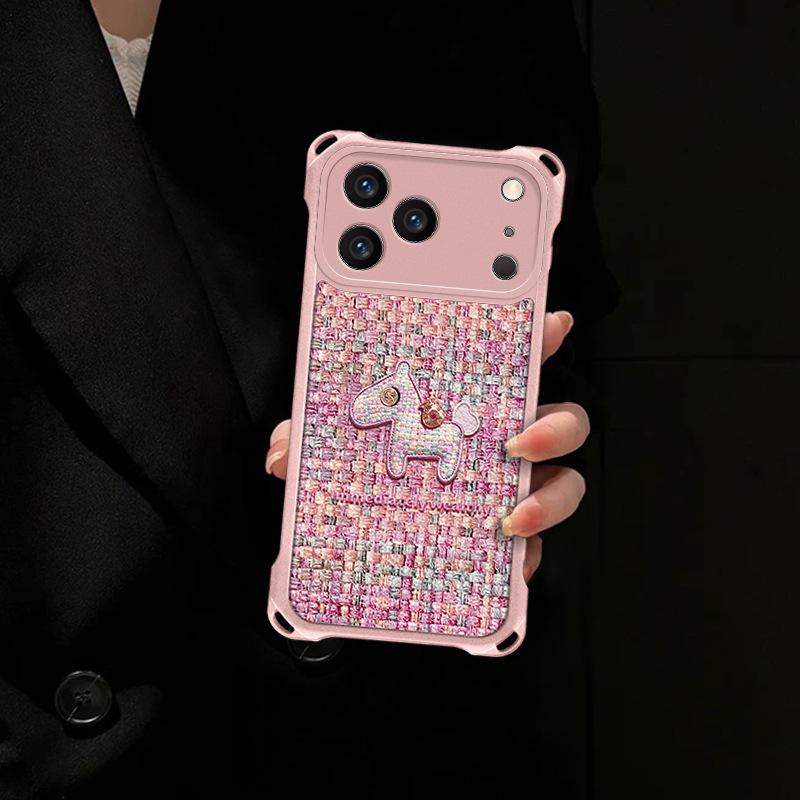 Pony is suitable for Apple 17pro mobile phone case 16 bracket 15/14pro cute 13 anti-drop 12 all-inclusive new women