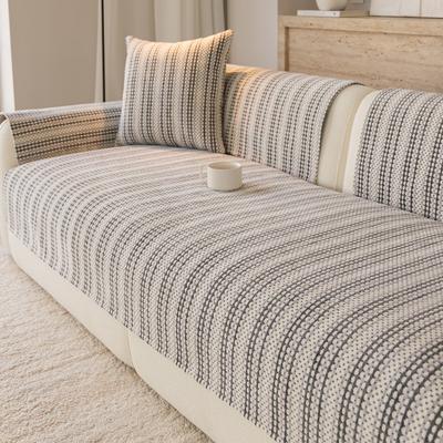 Nordische Chenille Sofaauflage Bezug für Wohnzimmer Alle Jahreszeiten Universeller Sofabezug Rutschfestes Couchtuch Schutz