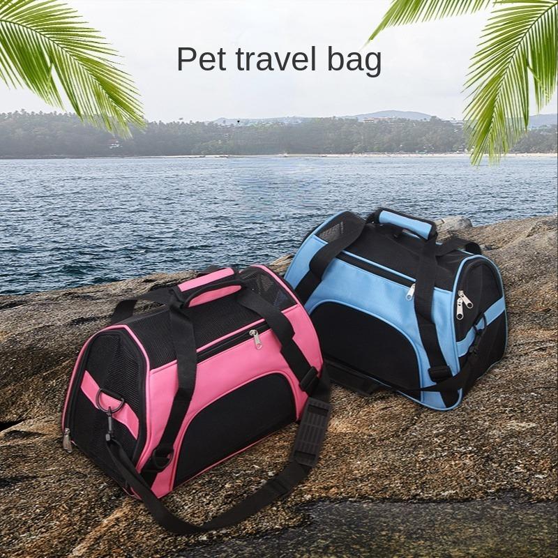 Trasportino Portatile Pieghevole per Cani e Gatti a 4 Colori con Rete Traspirante Gabbia da Viaggio Borsa Tote a Tracolla