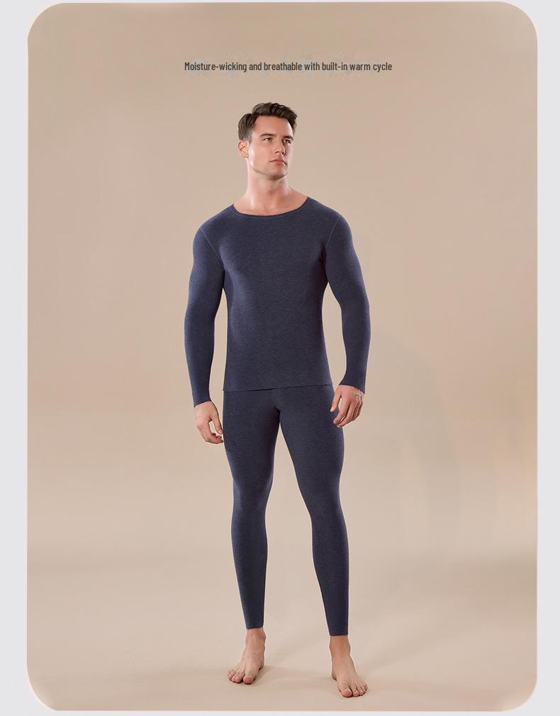 Men's Custom 24 Cashmere Suit: Far Infrared, Moisture-Absorbing, Heating Autumn Underwear with Acrylic and German Cashmere.