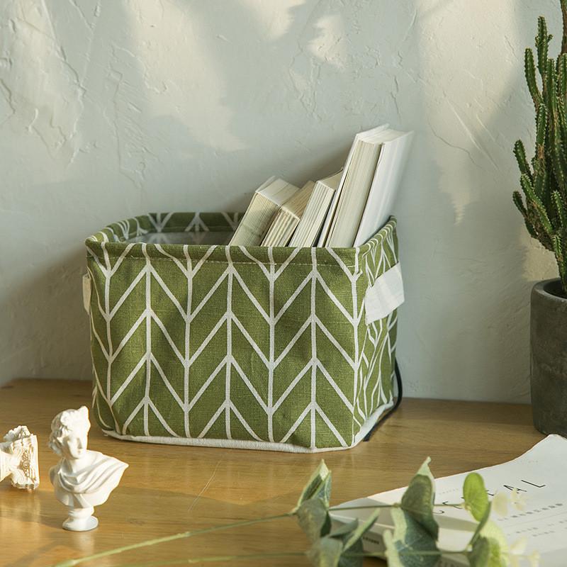 Cotton Linen Foldable Storage Basket With Waterresistant Fabric For Home Office And Closet Organization