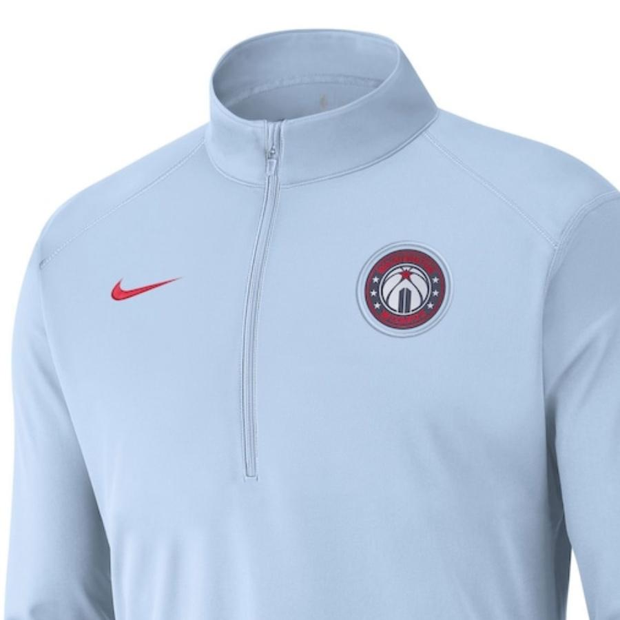 Nike X NBA Washington Wizards 24-25 Sezóna Módní Jednoduchá Mikina Přes Hlavu s Dlouhým Rukávem Pánská mikina Světle Modrá HF3932-407