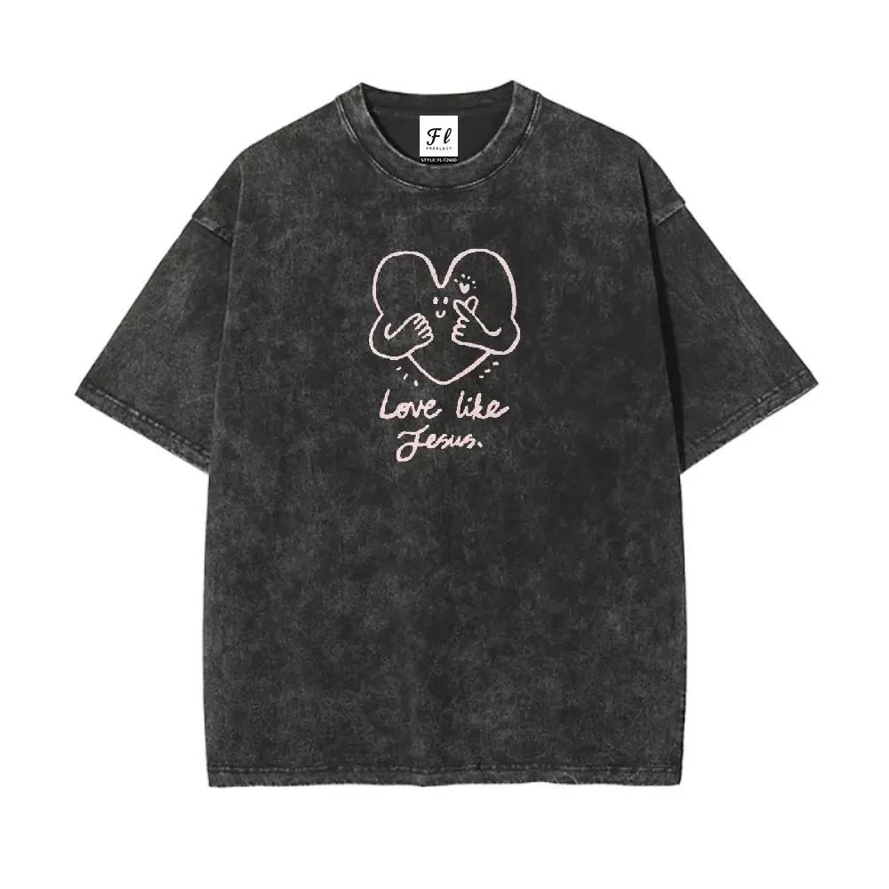 Unisex God is Good Print Washed T-Shirt Plus Size Shirt Cotton