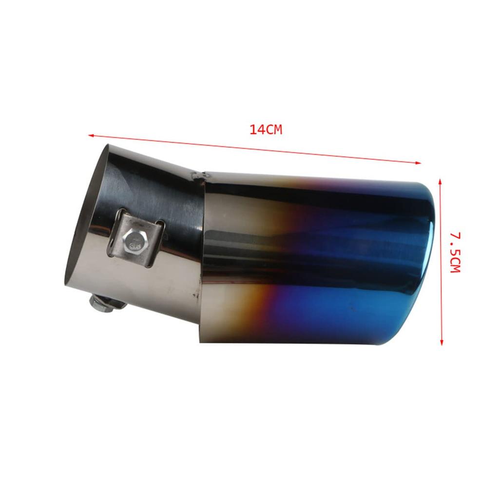 Beiwoer Universal Muffler Cutter, Titanium Grilled Style, Round Type, Downward, Exhaust Pipe, Mini Car,