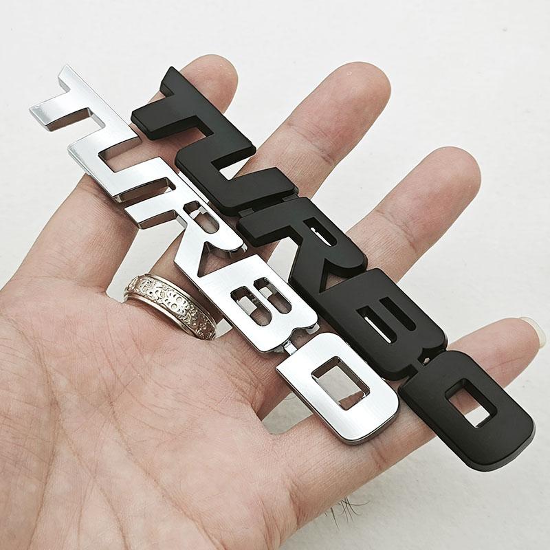 Car Sticker Turbocharged Turbo Metal Alloy 3D Metal Badge Car Modification Accessories Rear Trunk Side Fender Marking Decorative